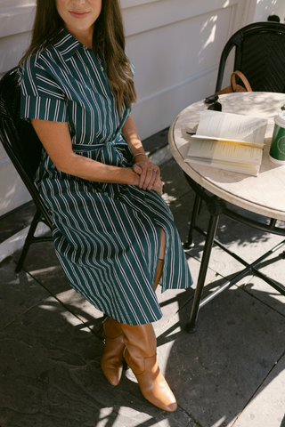 Callahan Dress in Forest Stripe