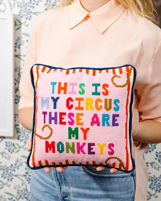 This is My Circus Needlepoint Pillow