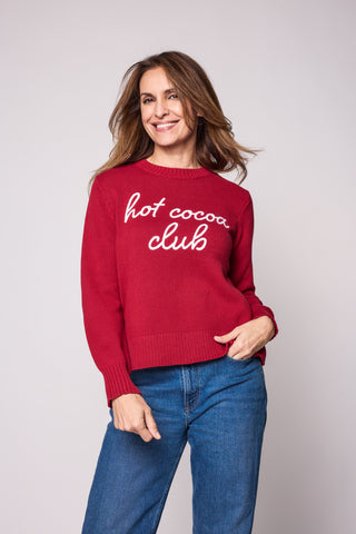 Duffield Lane x Northern Classics Hot Cocoa Club Crew Neck Sweater in Red