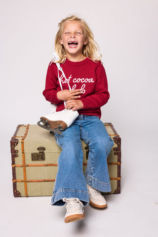 Duffield Lane x Northern Classics Kids Hot Cocoa Club Crew Neck Sweater in Red