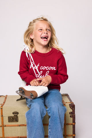 Duffield Lane x Northern Classics Kids Hot Cocoa Club Crew Neck Sweater in Red