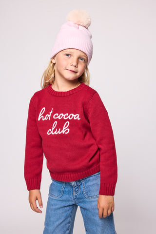 Duffield Lane x Northern Classics Kids Hot Cocoa Club Crew Neck Sweater in Red