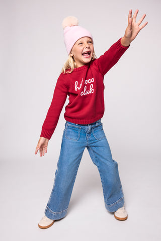 Duffield Lane x Northern Classics Kids Hot Cocoa Club Crew Neck Sweater in Red