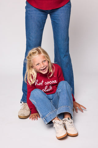 Duffield Lane x Northern Classics Kids Hot Cocoa Club Crew Neck Sweater in Red