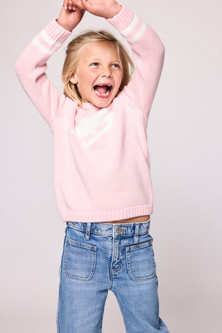 Duffield Lane x Northern Classics Kids Sled Crew Neck Sweater in Light Pink