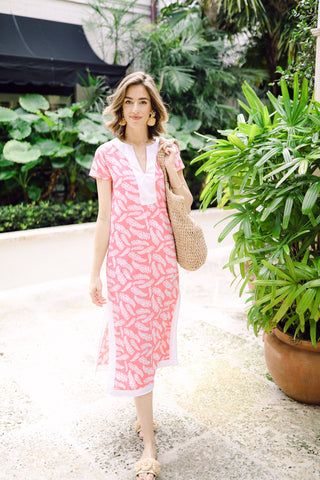 The Performance Kai Caftan in Coral Fern