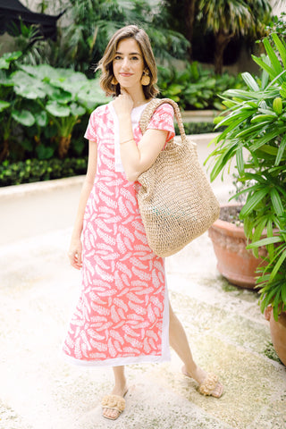The Performance Kai Caftan in Coral Fern
