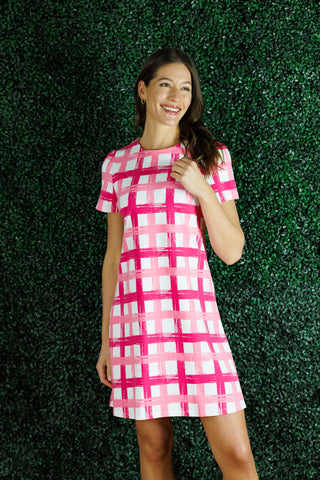 The Alva Dress in Painted Pink Gingham