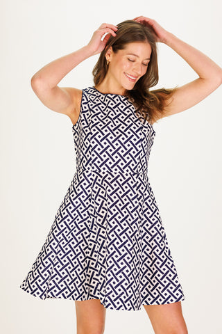 The Tracy Dress in Navy Basket