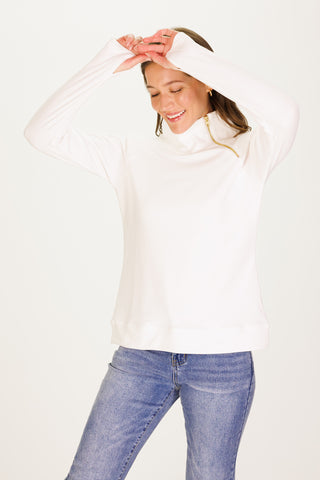 The Bowen Sweatshirt in White SuperSoft