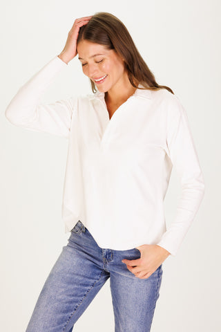 The Shea Polo in SuperSoft White