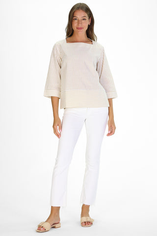 Tilda Top in Tan Stripe