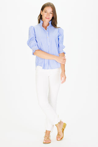 Percy Popover in Light Blue Double Stripe