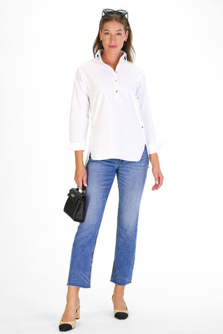 The Savannah Tunic in White Oxford