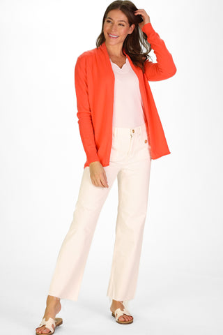 The 100% Cashmere Maeve Mini Duster Sweater in Coral