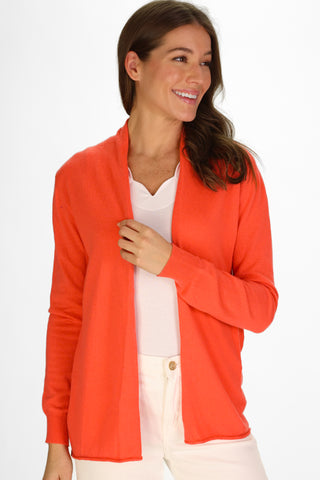 The 100% Cashmere Maeve Mini Duster Sweater in Coral