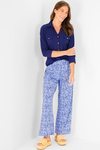 Peri Pant in Blue Bouquet