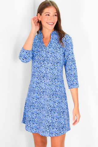 Lillian Dress in Blue Bouquet