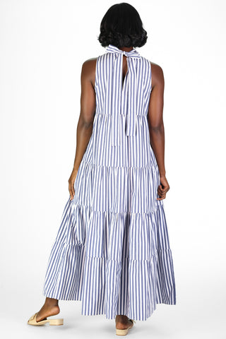 Rosalina Dress in Navy and White Classic Stripe