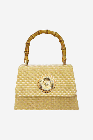 Lulu Bag - Straw Clutch with Bamboo Handle