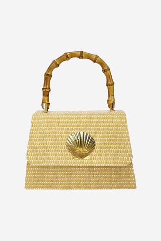 Lulu Bag - Straw Clutch with Bamboo Handle