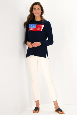 Navy Casual Crew Flag Sweater