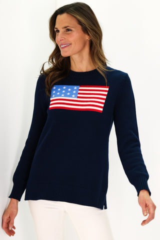 Navy Casual Crew Flag Sweater