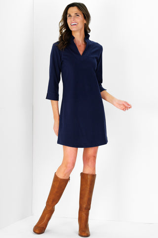Lillian Dress in Navy Supersoft