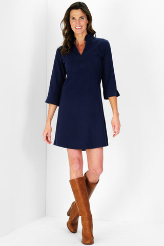Lillian Dress in Navy Supersoft