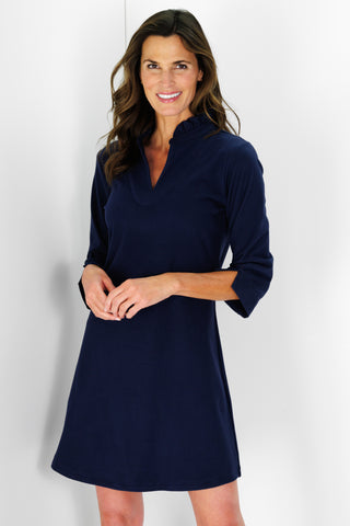 Lillian Dress in Navy Supersoft