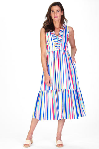 The Delphine Dress in Boardwalk Stripe