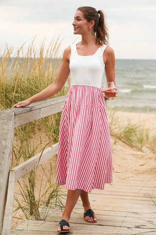 Jada Dress in Red Stripe
