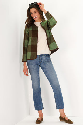 Jenny Jacket in Reversible Brushed Plaid