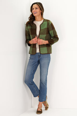 Jenny Jacket in Reversible Brushed Plaid