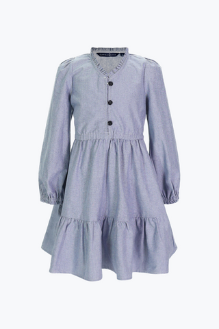 Girls Jacqueline Dress in Chambray Oxford