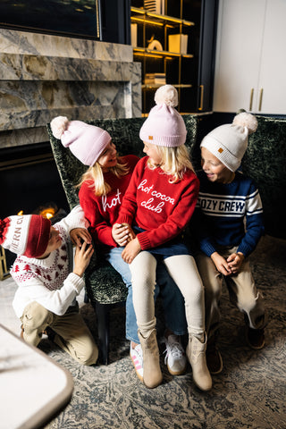 Duffield Lane x Northern Classics Kids Hot Cocoa Club Crew Neck Sweater in Red