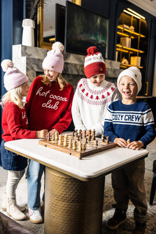 Duffield Lane x Northern Classics Kids Hot Cocoa Club Crew Neck Sweater in Red