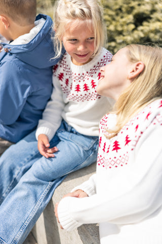 Duffield Lane x Northern Classics Kids Fair Isle Crew Neck Sweater in Ivory