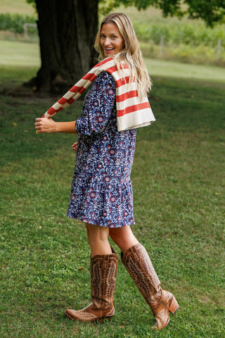 Adara Dress in Navy Spiced Blooms