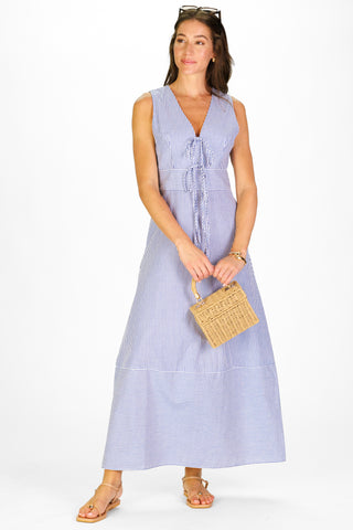 Allister Dress in Navy & White Stripe