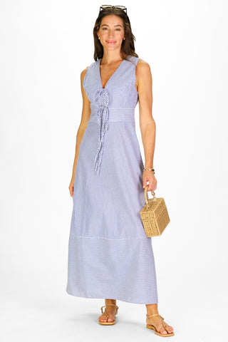 Allister Dress in Navy & White Stripe