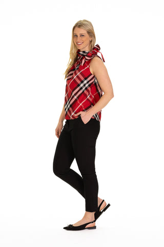 Amelia Top in Red Plaid
