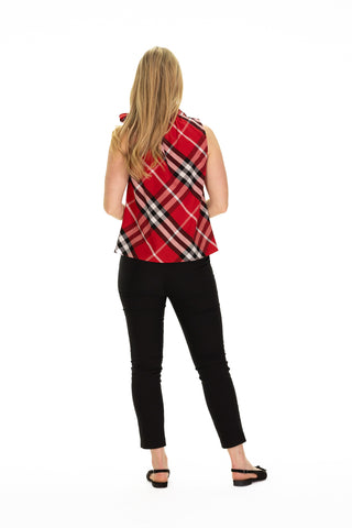 Amelia Top in Red Plaid