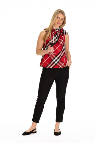 Amelia Top in Red Plaid
