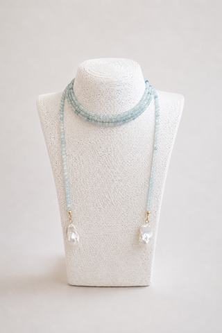 Southern Marc Light Blue Wrap Necklace