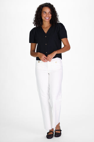 Arabella Top in Black Shadow Stripe