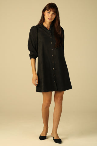 Suede Ashlynn Dress in Black