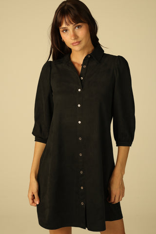 Suede Ashlynn Dress in Black