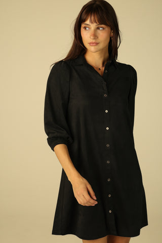 Suede Ashlynn Dress in Black