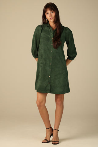 Suede Ashlynn Dress in Spruce
